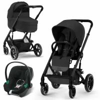 Коляска 3в1 Cybex Balios S Lux, цвет Moon Black с адаптером и дождевиком