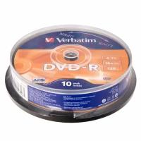 Диск DVD-RVerbatim4.7Gb 16x AZO, 10 шт
