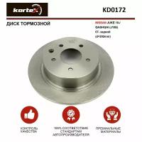 Тормозной диск Kortex для Nissan Juke 10- / Qashqai (J10E) 07- зад.(d-292mm) OEM 43206015VA, 432069W000, 432069W100, 432069Y000, 43206JA00A, 43206J