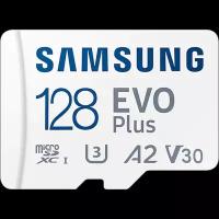 Карта памяти Micro SecureDigital 128Gb SDXC Samsung Evo Plus class10 UHS-I U3 (MB-MC128KA) + адаптер SD (*)