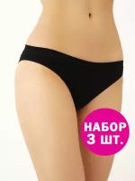 Трусы Intimidea Slip vita bassa Promo x 3, 3 шт., размер 2-S/M, черный