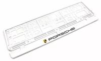 Пластиковая рамка для гос. номера Porsche белая 1 шт