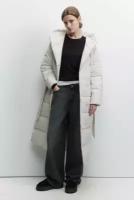 Пальто утепленное женское Befree Пальто стеганое утепленное с капюшоном и поясом 2341067108-61-XS кремовый/светлый беж размер XS
