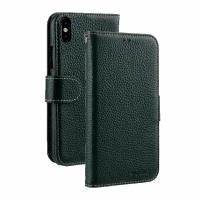 Кожаный чехол книжка Melkco для Apple iPhone X/XS - Wallet Book Type, темно-зеленый