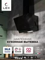 Наклонная кухонная вытяжка LEX MERA 500 BLACK, 50см, отделка: стекло, кнопочное управление, LED лампы, черный