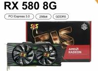 SJS Видеокарта AMD Radeon 580 8G 256Bit GDDR58G 256Bit GDDR5 AMD GPU, графические карты для геймеров Radeon 580 Radeon 8 ГБ