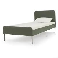 Каркас кровати Pragma Selenga с реечным основанием, спальное место 90х200 см, размер 94х206 см, обивка: велюр, зеленый
