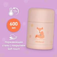 Детский термос для еды и жидкостей Miniland Thermy Dolce 600 мл, розовый/лисенок
