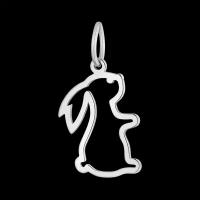 Подвеска на шею женская серебро 925, кулон серебряный Заяц Кролик, символ 2023 года Подарок сувенир на Новый год арт.20310575/9