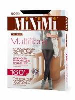 Колготки женские непрозрачные из микрофибры MiNiMi Multifibra 160 den, Nylon 6.6, размер 7=3XL с большой вставкой сзади, цвет Nero=Чёрный