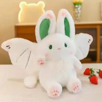 Мягкая игрушка Летучая мышь белый 25 см. кролик-летучая мышь
