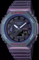 Наручные часы CASIO G-Shock GA-2100AH-6A, серый, фиолетовый