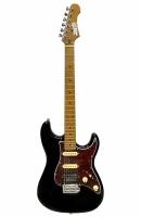 Электрогитара Stratocaster(H-S-S) с машинкой тремоло, Black, JET