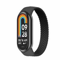 Матерчатый плетеный ремешок для фитнес-браслета Xiaomi Smart Band 8, 01 черный