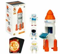 Космический игровой набор 1TOY, SPACE ТEAM интерактивная игрушка ракета со звуковыми эффектами, 3 фигурки космонавта