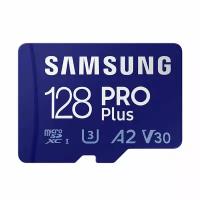 Карта памяти MicroSDXC Samsung Pro Plus - 128 Gb - 180/130 МБ/c + SD адаптер