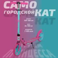 Самокат двухколесный городской SX Scooter, складной, 200 мм, розово-бирюзовый