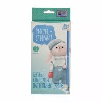 Карандаши цветные Bruno Visconti Рисуй и стирай пастель, ластик, точилка, 12 цветов (30-0123)