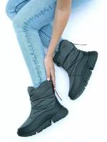 Дутики женские зимние сапоги с мехом дутыши для девочки сноубутсы луноходы зима высокие ботинки Brado SA15-1-2-gray
