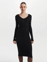 Трикотажное платье миди LOVE REPUBLIC 3359344510/50, цвет черный, размер M