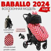 Коляска прогулочная детская для новорожденных Babalo / Baballo 2023 future, цвет минни маус на черной раме / легкая для путешествий всесезонная с большими колесами