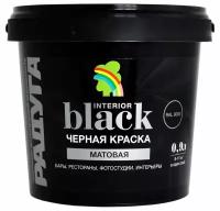 Краска Радуга Black для стен и потолков черная 0,9 л