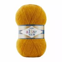 Пряжа Alize Angora Real 40 арт.645 горчичный (Ангора Реал 40) 40% шерсть, 60% акрил 100г 430м 5шт