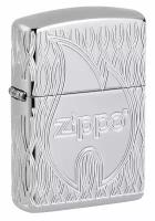 Оригинальная бензиновая зажигалка ZIPPO Armor 48838 с покрытием High Polish Chrome - Пламя ZIPPO