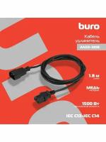 Кабель-удлинитель Buro AN23-1008 IEC C13 IEC C14 1.8м черный