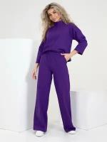 Женский костюм брючный больших размеров Лайт-Стрит фиолетовый IvCapriz 44