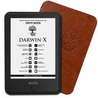 Электронная книга ONYX BOOX DARWIN X (32 Gb, 6', аудиовыход, цвет черный, чехол коричневый)