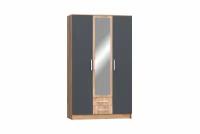 Шкаф Миф Мартина 3-дверный графит / дуб крафт 120х52х201.6 см