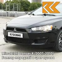 Бампер передний в цвет кузова Mitsubishi Lancer X Митсубиси Лансер 10 X42 - AMETHYST BLACK - Чёрный