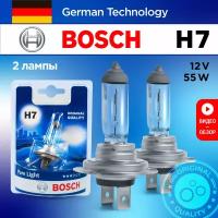 Лампа автомобильная галогенная H7 Bosch Pure Light Standart 12V 55W для дальнего или ближнего света 2 шт