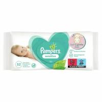 Влажные салфетки Pampers Sensitive, липучка, 52 шт