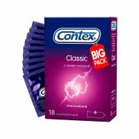 Презервативы Contex Classic, классические, с гелем-смазкой, 18 шт