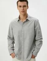 Рубашка KOTON, размер 48, коричневый