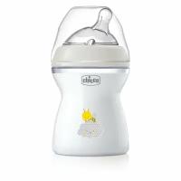 Бутылочка Chicco Natural Feeling, 2мес.+, силиконовая соска с наклоном и флексорами,250мл NEW