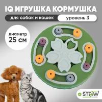 Игрушка для собак STEFAN интерактивная развивающая головоломка IQ Drum, зеленый, TY-2634GRN