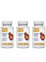 CHELATED IRON & Folic acid Железо витамины (3 банки), железо хелат и фолиевая кислота, хлорелла, витамины для женщин, беременных и кормящих