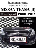 Защита радиатора (защитная сетка) Nissan Teana 2008-2013 черная