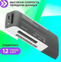 Кардридер Defender Ultra Swift USB 2.0 серый/белый