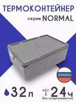 Термоконтейнер STP normal 32 л. от Termobox.ru / Ударопрочный термобокс из вспененного полипропилена для доставки замороженных и охлажденных продуктов