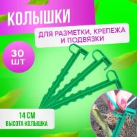 Колышки с ушком для сада и огорода ГеоПластБорд, 14 см комплект 30 шт, зеленый