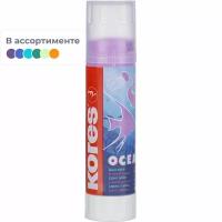 Клей-карандаш 10г Kores Ocean ассорти:прозрачный син, голуб, фиол,розов