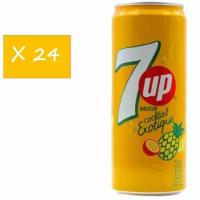 Напиток газированный 7 UP (Севен Ап) Экзотический коктейль 0,33 л х 24 банки (Франция)