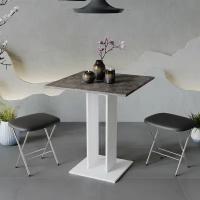 Стол обеденный кухонный белый серый (ВхШхГ) 77х65х65 см, Анкона