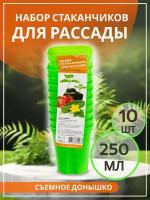 Набор стаканчиков для рассады 250 мл.*10шт зеленые