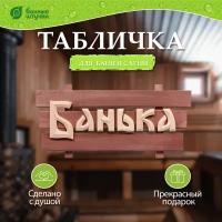 Банные штучки Табличка для бани Банька 60 см 30 см 1.09 кг коричневый