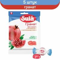 Леденцы без сахара Sula Гранат, 60 г х 5 шт